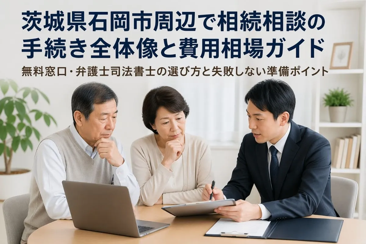 茨城県石岡市周辺で相続相談の手続き全体像と費用相場ガイド｜無料窓口・弁護士司法書士の選び方と失敗しない準備ポイント