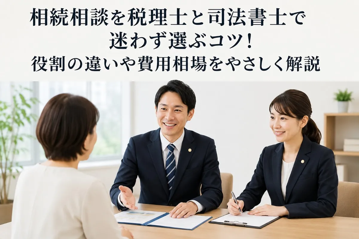 相続相談を税理士と司法書士で迷わず選ぶコツ！役割の違いや費用相場をやさしく解説